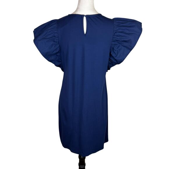 Crown & Ivy NWT Flutter Ruffle Sleeve Knit Mini Summer Shift Dress - Picture 3 of 10